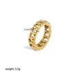 Stainless Steel Gold Plated Fashion Cuban Ring Band