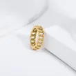 Stainless Steel Gold Plated Fashion Cuban Ring Band