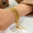 Fashion Women Stainless Steel Beaded  Bracelet