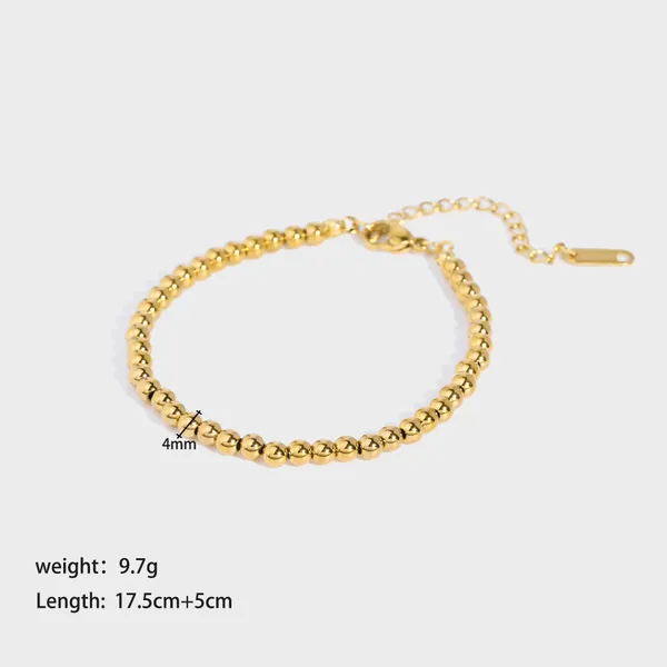 Fashion Women Stainless Steel Beaded  Bracelet