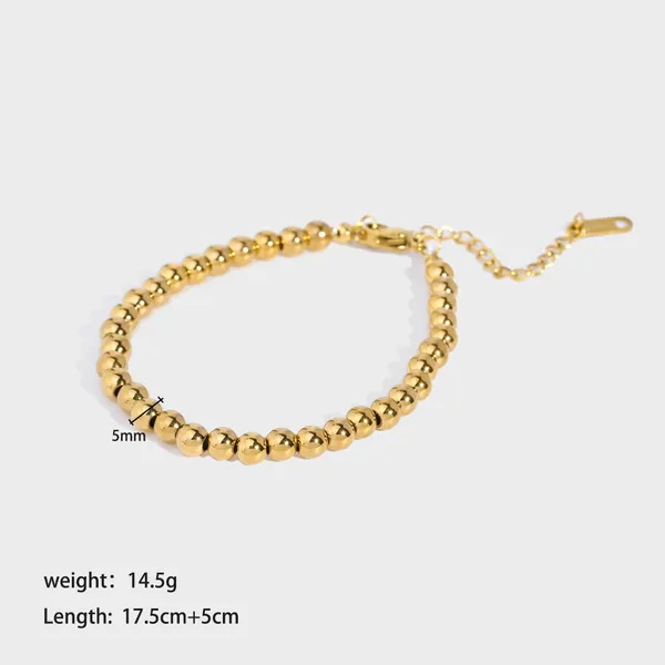 Fashion Women Stainless Steel Beaded  Bracelet