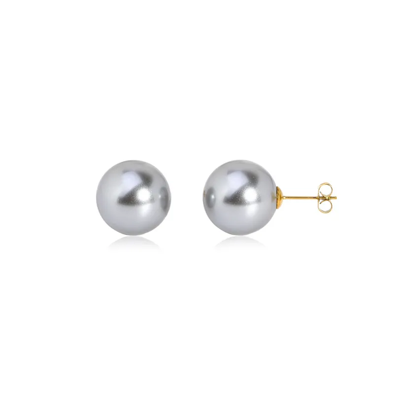 Stainless Steel Tahiti Mother of Pearl Stud Earrings