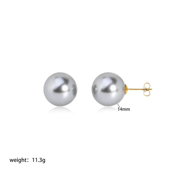 Stainless Steel Tahiti Mother of Pearl Stud Earrings