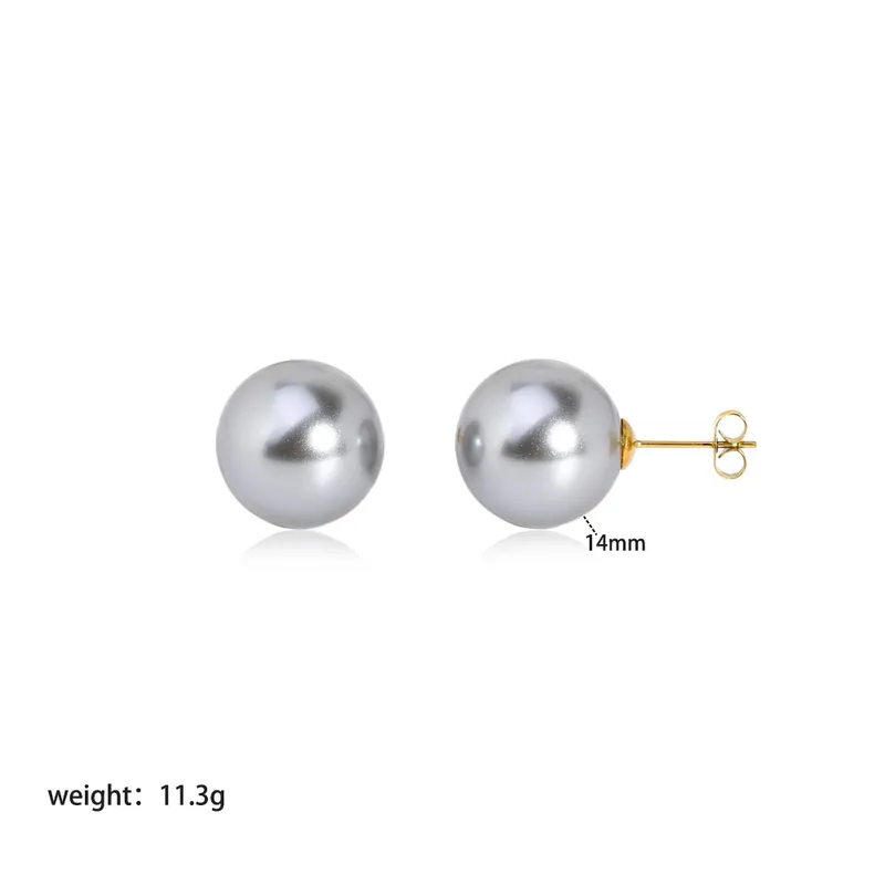 Stainless Steel Tahiti Mother of Pearl Stud Earrings