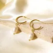 Women Stainless Steel New Pearl Hoop Earrings