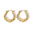 Women Stainless Steel Gold Plated Multi Star Hoop Earrings