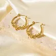 Women Stainless Steel Gold Plated Multi Star Hoop Earrings