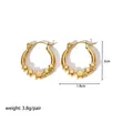Women Stainless Steel Gold Plated Multi Star Hoop Earrings