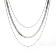 18K Gold Plated Stainless Steel Fashion Triple Snake Chain Necklace