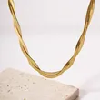 18K Gold Plated Stainless Steel Double Twist Snake Chain Necklace
