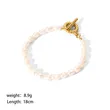 Stainless Steel Mother of Pearl Twist T Bar Women Bracelet