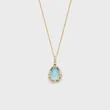High Quality Stainless Steel Jewelry Necklace Color Stone Setting