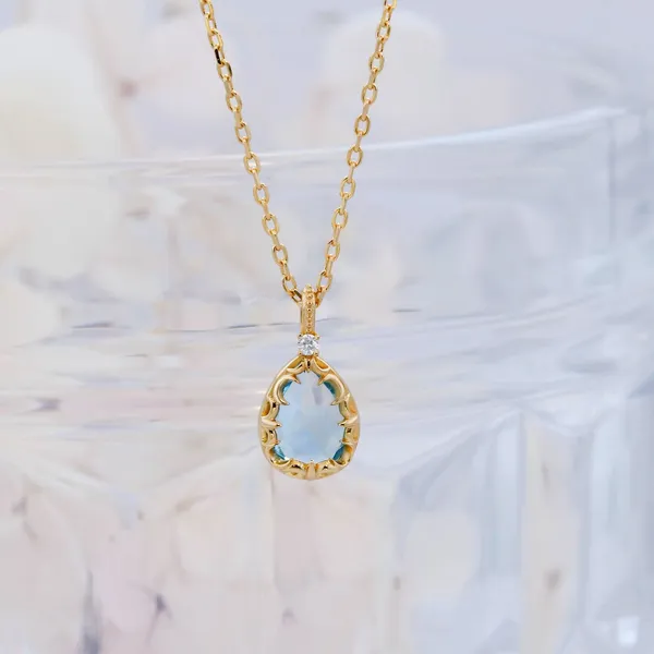 High Quality Stainless Steel Jewelry Necklace Color Stone Setting