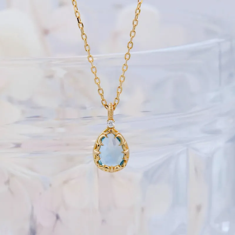 High Quality Stainless Steel Jewelry Necklace Color Stone Setting