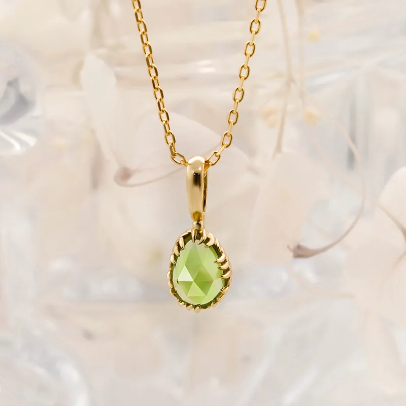 High Quality Stainless Steel Jewelry Necklace Color Stone Setting