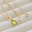 High Quality Stainless Steel Jewelry Necklace Color Stone Setting