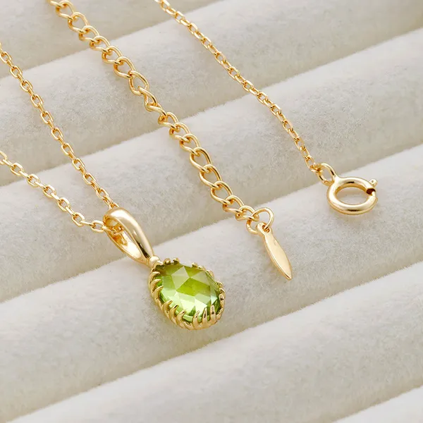 High Quality Stainless Steel Jewelry Necklace Color Stone Setting