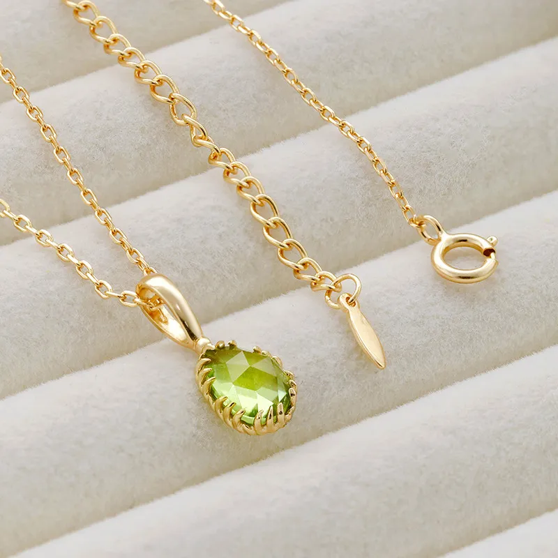 High Quality Stainless Steel Jewelry Necklace Color Stone Setting