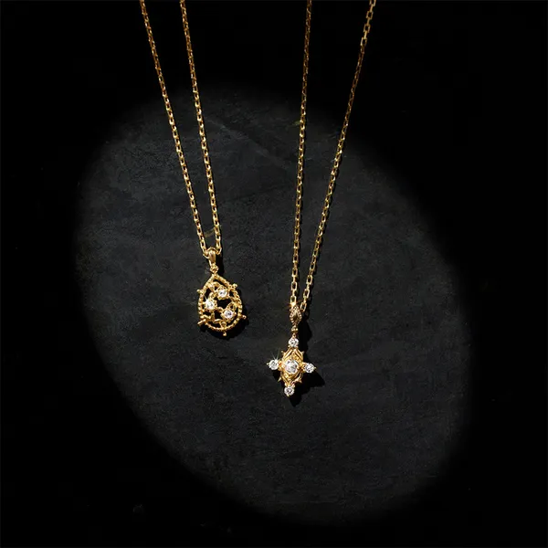 High Quality Stainless Steel Jewelry Necklace Color Stone Setting