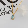High Quality Stainless Steel Jewelry Necklace Color Stone Setting