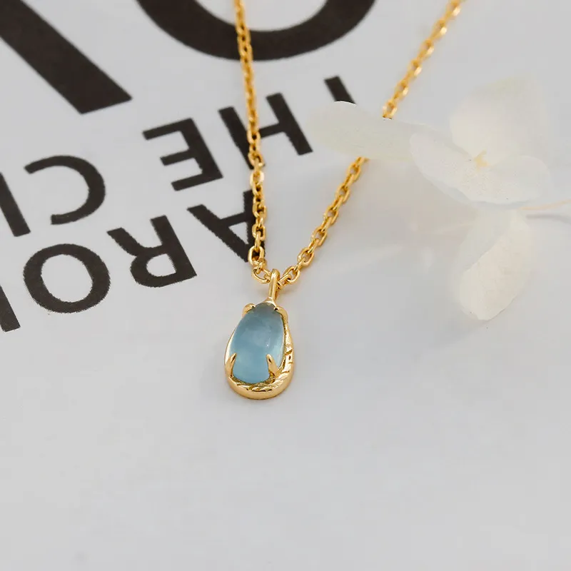 High Quality Stainless Steel Jewelry Necklace Color Stone Setting