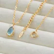 High Quality Stainless Steel Jewelry Necklace Color Stone Setting