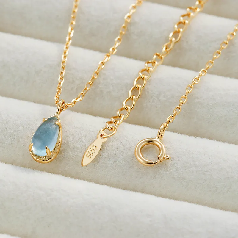 High Quality Stainless Steel Jewelry Necklace Color Stone Setting