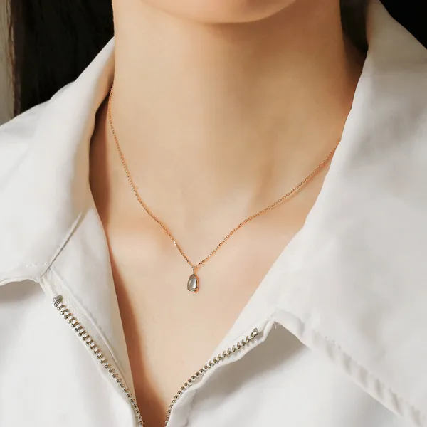 High Quality Stainless Steel Jewelry Necklace Color Stone Setting