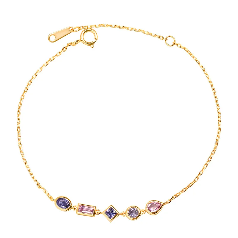 High Quality Stainless Steel Jewelry Necklace Color Stone Setting