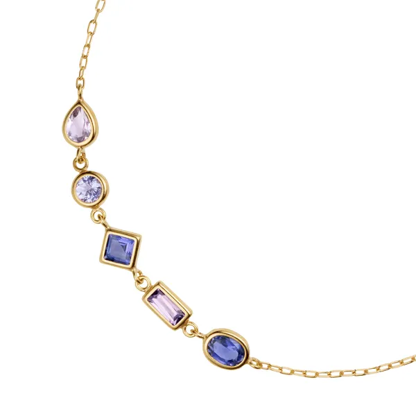 High Quality Stainless Steel Jewelry Necklace Color Stone Setting