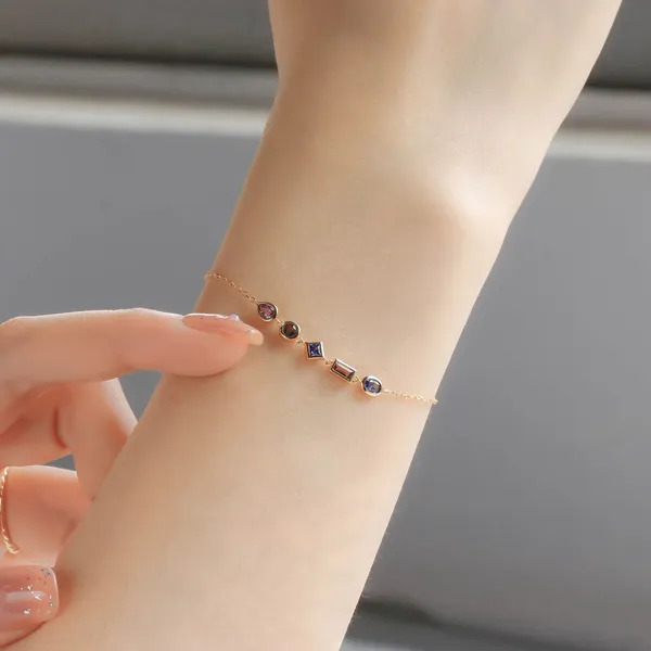 High Quality Stainless Steel Jewelry Necklace Color Stone Setting