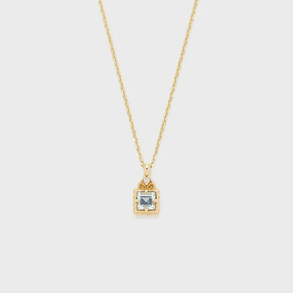 High Quality Stainless Steel Jewelry Necklace Color Stone Setting