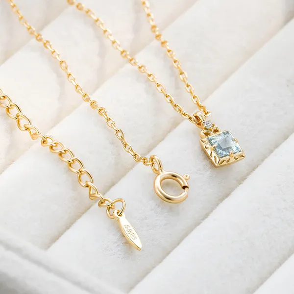 High Quality Stainless Steel Jewelry Necklace Color Stone Setting