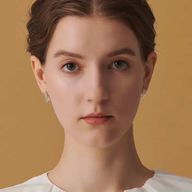 High Quality Stainless Steel Jewelry Necklace Color Stone Setting