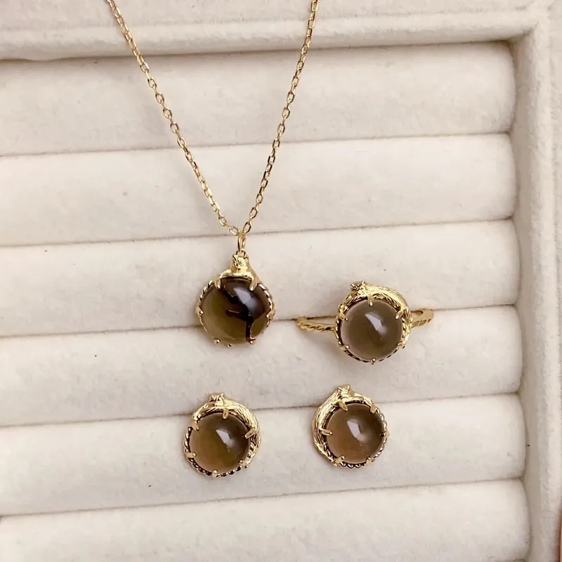 High Quality Stainless Steel Jewelry Necklace Color Stone Setting