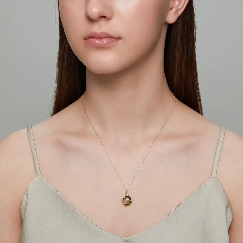 High Quality Stainless Steel Jewelry Necklace Color Stone Setting