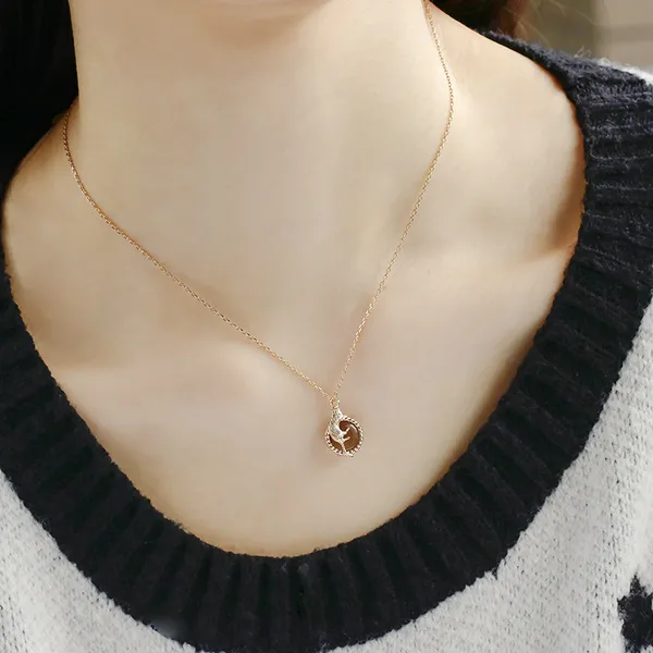 High Quality Stainless Steel Jewelry Necklace Color Stone Setting