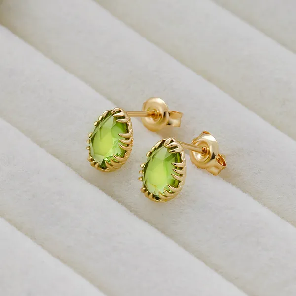 High Quality Stainless Steel Jewelry Necklace Color Stone Setting