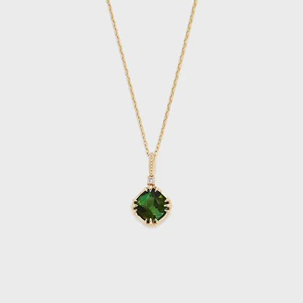 High Quality Stainless Steel Jewelry Necklace Color Stone Setting