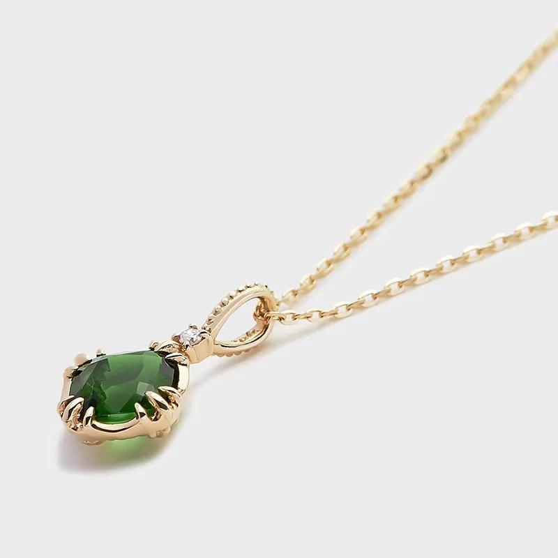 High Quality Stainless Steel Jewelry Necklace Color Stone Setting