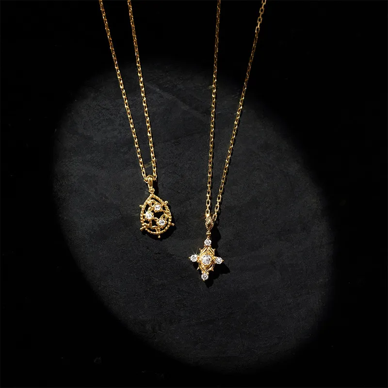 High Quality Stainless Steel Jewelry Necklace Color Stone Setting