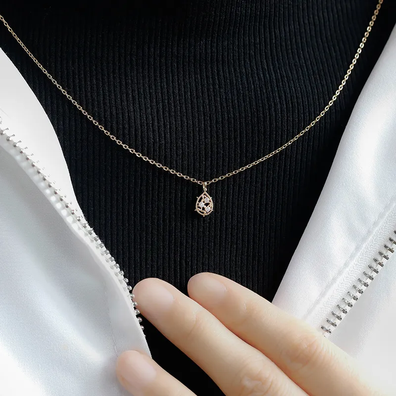 High Quality Stainless Steel Jewelry Necklace Color Stone Setting