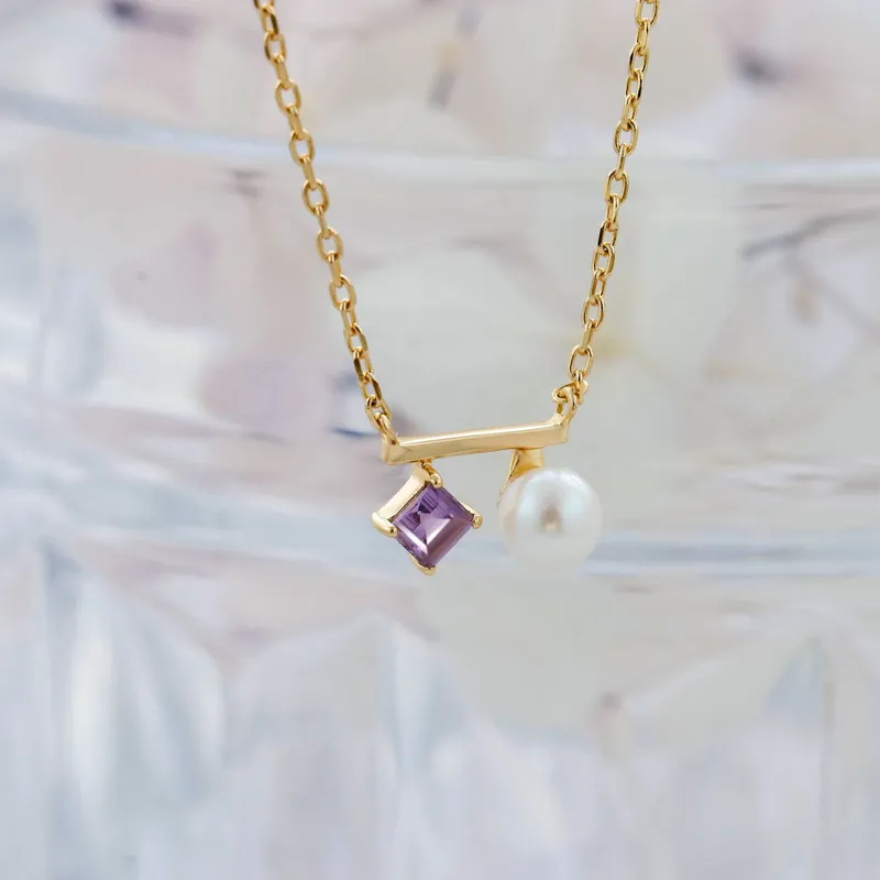 High Quality Stainless Steel Jewelry Necklace Color Stone Setting