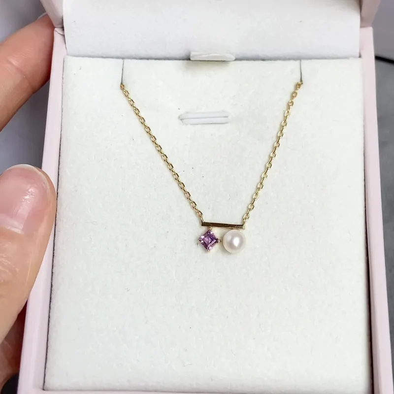 High Quality Stainless Steel Jewelry Necklace Color Stone Setting