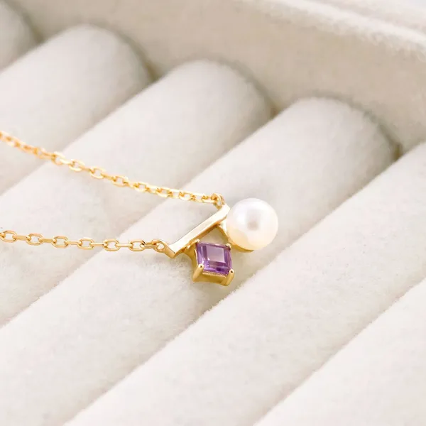 High Quality Stainless Steel Jewelry Necklace Color Stone Setting