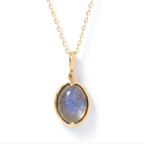 High Quality Stainless Steel Jewelry Necklace Color Stone Setting