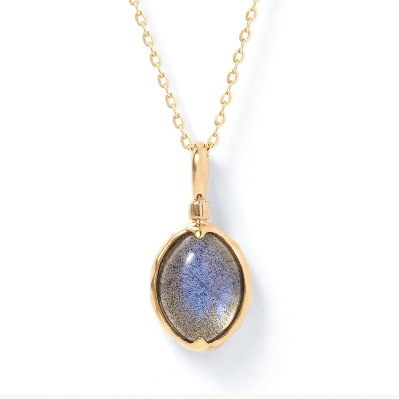 High Quality Stainless Steel Jewelry Necklace Color Stone Setting