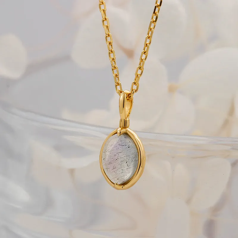 High Quality Stainless Steel Jewelry Necklace Color Stone Setting