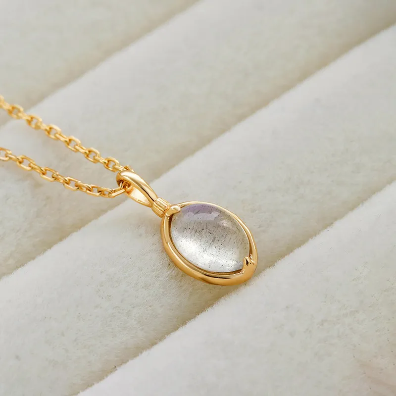 High Quality Stainless Steel Jewelry Necklace Color Stone Setting