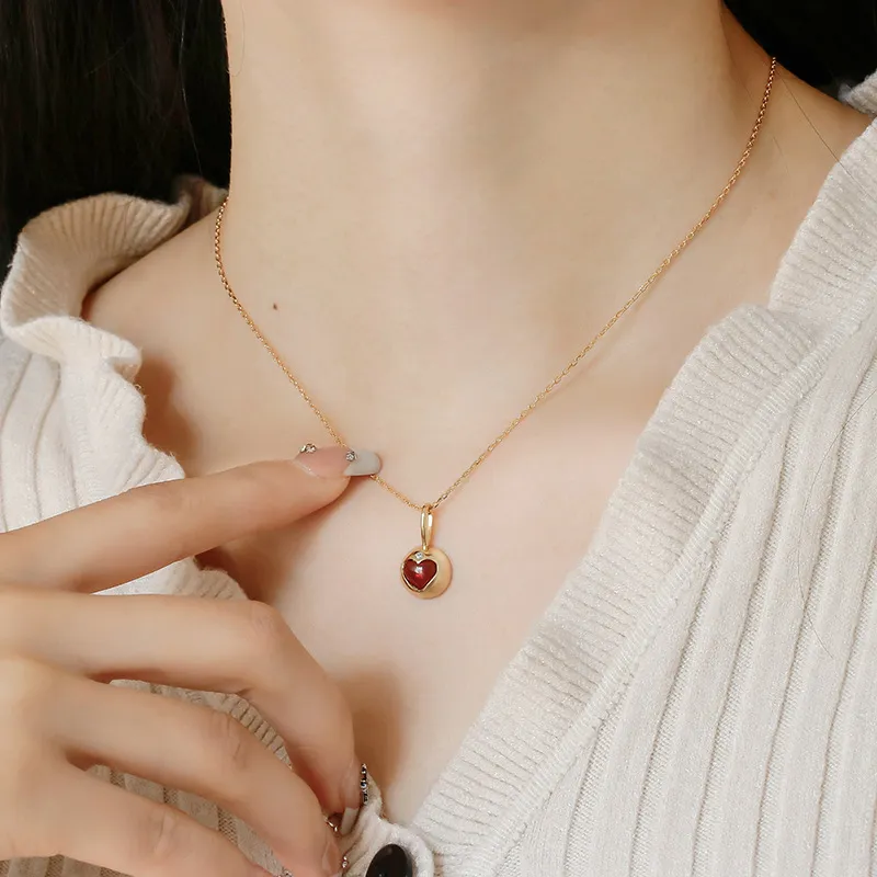 High Quality Stainless Steel Jewelry Necklace Color Stone Setting